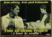d213 BREATHLESS #2 Italian photobusta movie poster '61 Jean Seberg