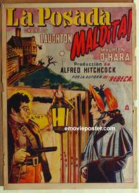 d105 JAMAICA INN Mexican movie poster '39 Hitchcock, Laughton