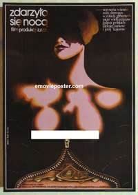 d305 NIGHT ACCIDENT Polish movie poster '79 Marek Pkoza Dolinski art!