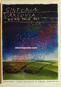 d327 WARSAW SYMPHONY Polish movie poster '87 rare Saul Bass artwork!