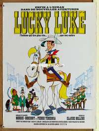 d055 LUCKY LUKE French 16x21 movie poster '71 cartoon western!