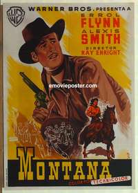 d156 MONTANA Spanish movie poster '50 Errol Flynn, Alexis Smith