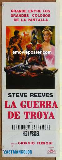 d164 TROJAN HORSE Peruvian 11x28 movie poster '62 Steve Reeves