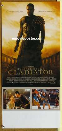 d116 GLADIATOR Swedish insert movie poster '00 Russell Crowe, Phoenix