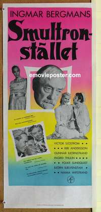 d119 WILD STRAWBERRIES Swedish insert movie poster '57 Ingmar Bergman