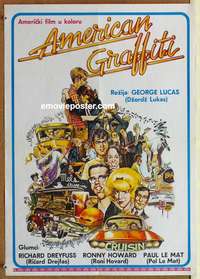 d551 AMERICAN GRAFFITI Yugoslavian movie poster '73 George Lucas