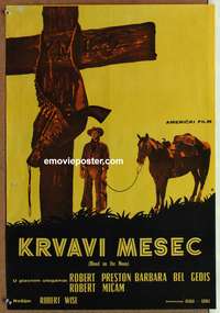 d553 BLOOD ON THE MOON Yugoslavian movie poster '60s Robert Mitchum