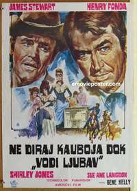 d554 CHEYENNE SOCIAL CLUB Yugoslavian movie poster '70 Stewart, Fonda