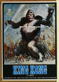 d568 KING KONG Yugoslavian movie poster '76 BIG Ape, Jessica Lange