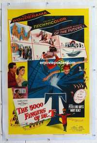 f310 5000 FINGERS OF DR T linen one-sheet movie poster '53 written by Seuss!