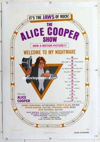 f314 ALICE COOPER: WELCOME TO MY NIGHTMARE linen one-sheet movie poster '75