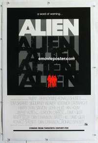 f315 ALIEN linen teaser one-sheet movie poster '79 Sigourney Weaver