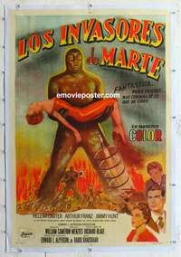 f284 INVADERS FROM MARS linen Argentinean movie poster '53