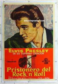 f285 JAILHOUSE ROCK linen Argentinean movie poster '57 Elvis