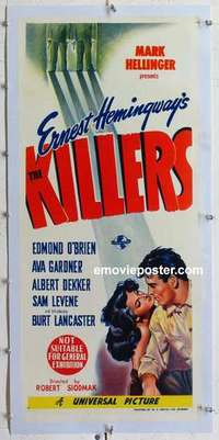 f135 KILLERS linen Aust daybill movie poster '46 Lancaster, Gardner
