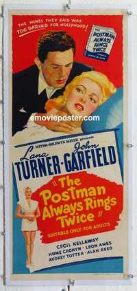 f139 POSTMAN ALWAYS RINGS TWICE linen Aust daybill movie poster '46
