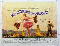 f216 SOUND OF MUSIC linen British quad movie poster '65 classic Julie Andrews!
