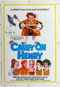 f204 CARRY ON HENRY VIII linen English one-sheet movie poster '72 AIP sex!