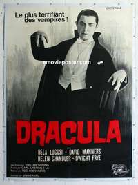 f030 DRACULA linen French one-panel movie poster R60s Bela Lugosi vampire classic!