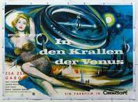 f046 QUEEN OF OUTER SPACE linen German 34x47 movie poster '58 sexy Zsa Zsa Gabor!