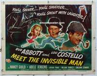 f012 ABBOTT & COSTELLO MEET THE INVISIBLE MAN half-sheet movie poster '51