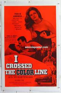 f323 BLACK KLANSMAN linen one-sheet movie poster '66 I Crossed the Color Line!