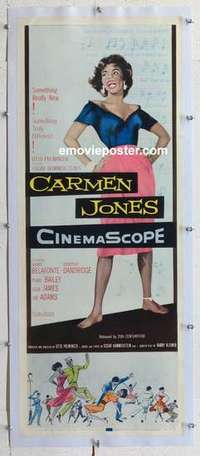 f066 CARMEN JONES linen insert movie poster '54 sexy Dorothy Dandridge