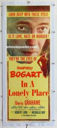 f069 IN A LONELY PLACE linen insert movie poster '50 Bogart, Ray