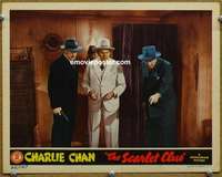 f027 SCARLET CLUE movie lobby card '45 Sidney Toler as Charlie Chan!