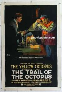 f533 TRAIL OF THE OCTOPUS linen Chap 15 one-sheet movie poster '19 serial!