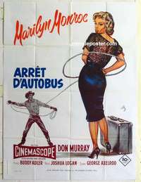 g045 BUS STOP French one-panel movie poster R80s Marilyn Monroe, Don Murray