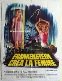 g072 FRANKENSTEIN CREATED WOMAN French one-panel movie poster '67 Cushing
