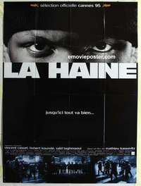 g083 HATE French one-panel movie poster '95 Vincent Cassel, French crime!
