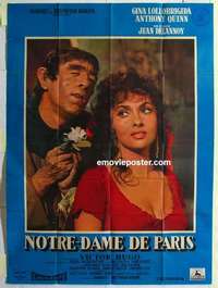 g089 HUNCHBACK OF NOTRE DAME French one-panel movie poster '57 Anthony Quinn