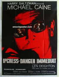 g095 IPCRESS FILE French one-panel movie poster '65 Michael Caine as a spy!