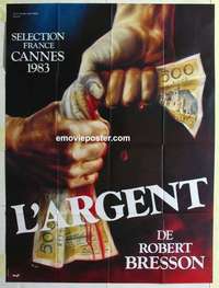 g119 MONEY French one-panel movie poster '83 Robert Bresson, L'Argent