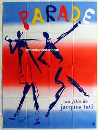 g132 PARADE French one-panel movie poster '74 Jacques Tati, Lagrange art!
