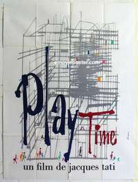 g141 PLAYTIME French one-panel movie poster '67 Jacques Tati, Barbara Dennek