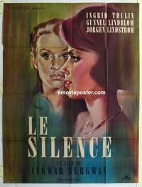 g161 SILENCE French one-panel movie poster '63 Ingmar Bergman, Allard art!