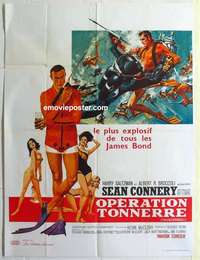 g173 THUNDERBALL French one-panel movie poster R70s Sean Connery as Bond!