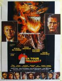 g176 TOWERING INFERNO French one-panel movie poster '74 McQueen, Newman