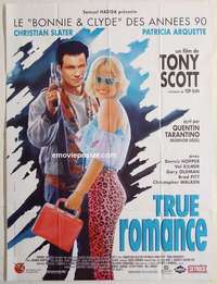 g178 TRUE ROMANCE French one-panel movie poster '93 Slater, Tarantino