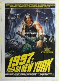 g210 ESCAPE FROM NEW YORK Italian one-panel movie poster '81 Kurt Russell
