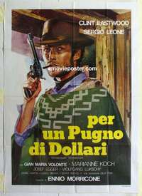g216 FISTFUL OF DOLLARS Italian one-panel movie poster R70s Clint Eastwood