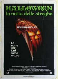 g224 HALLOWEEN Italian one-panel movie poster '78 Jamie Lee Curtis classic!