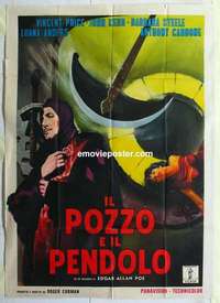 g247 PIT & THE PENDULUM Italian one-panel movie poster '61 Vincent Price, Poe