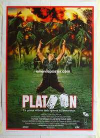 g248 PLATOON Italian one-panel movie poster '87 Oliver Stone, Charlie Sheen
