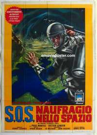 g252 ROBINSON CRUSOE ON MARS Italian one-panel movie poster '64 Paul Mantee