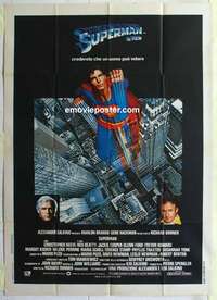 g257 SUPERMAN Italian one-panel movie poster '78 Chris Reeve, Kidder