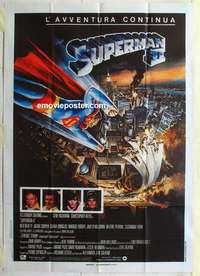 g258 SUPERMAN 2 Italian one-panel movie poster '81 Christopher Reeve, Stamp
